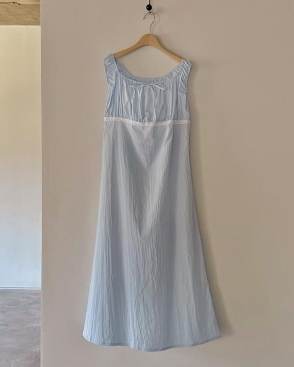 레이스 셔링 롱 원피스