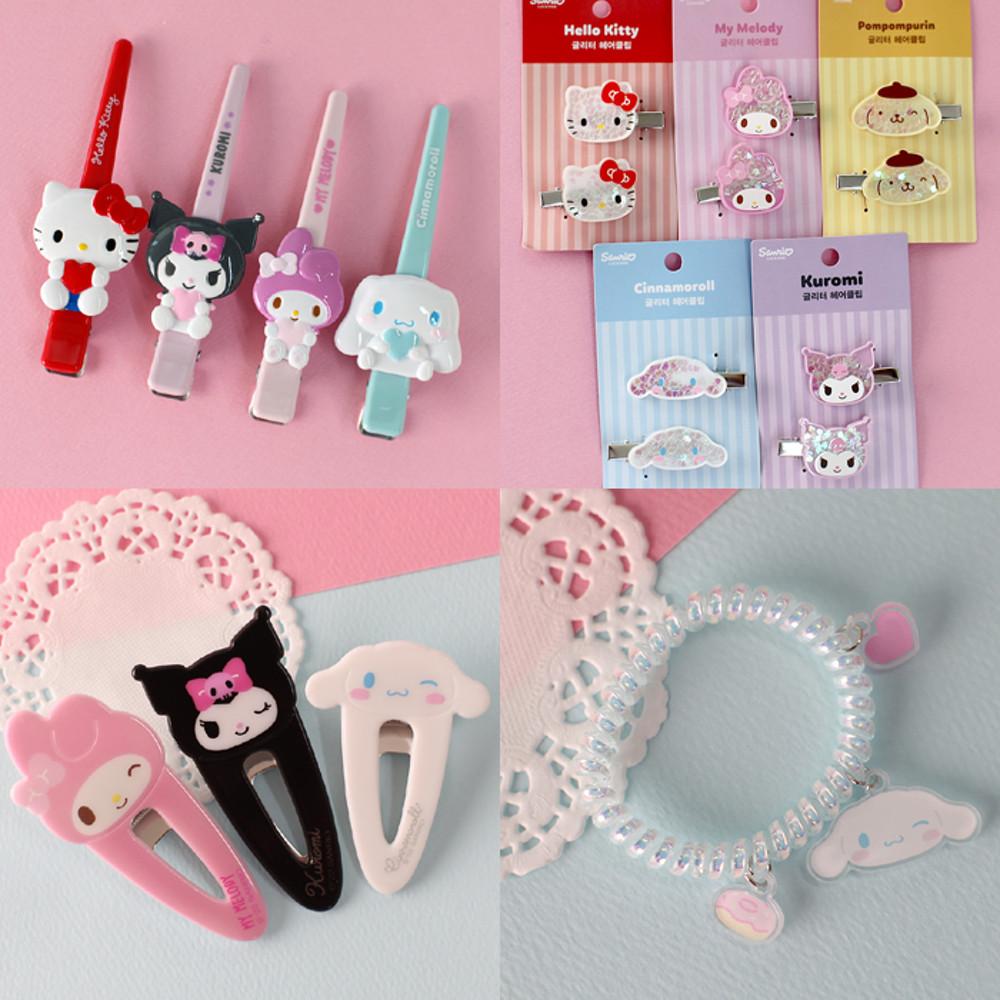 로미문방구 산리오머리핀 헤어 집게핀 헬로키티 쿠로미 시나모롤 마이멜로디 캐릭터 앞머리 포인트핀