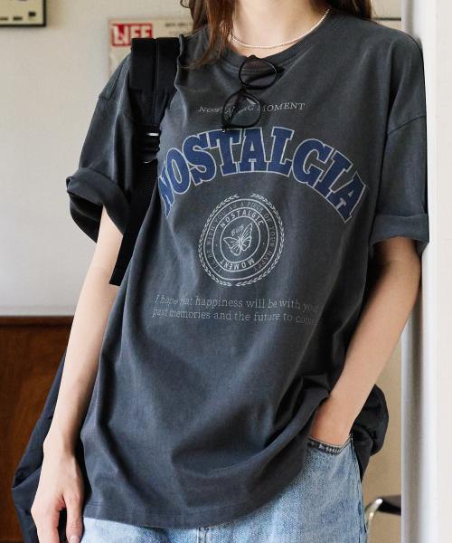 노스텔지아 피그먼트 티셔츠_차콜