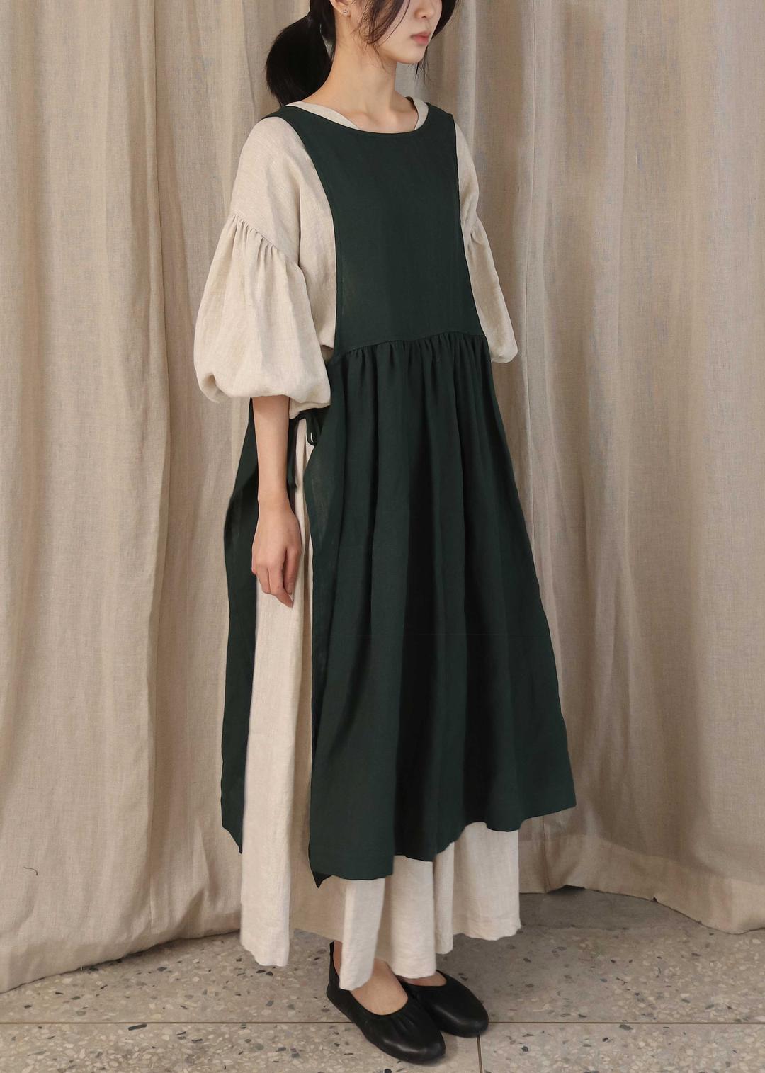 Shirring Apron Dress