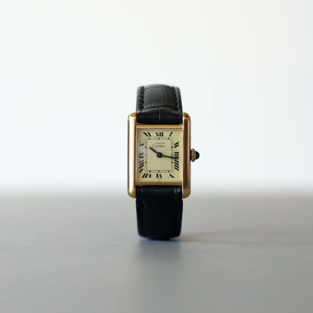 [빈티지] CARTIER 까르띠에 여성시계 머스트탱크 스몰 가죽 쿼츠