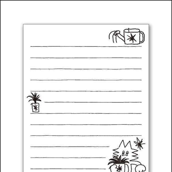 화이트 김허핀 메모지 [식물]