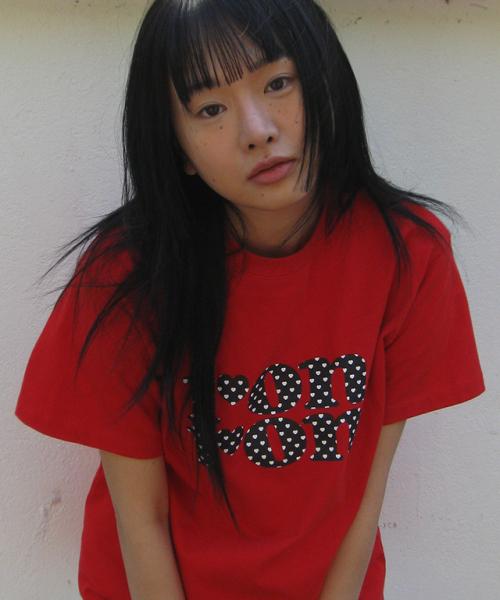HEART LOGO BASIC FIT T SHIRT RED