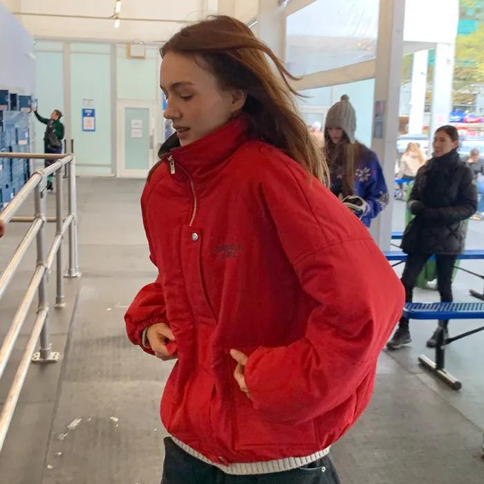 [5th] Fleece Over-Fit Padding Jumper - Red