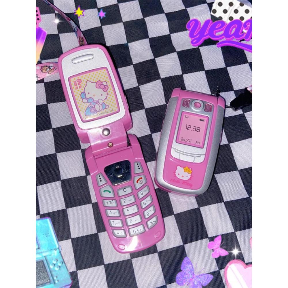 헬로키티 Y2K 폴더폰 핸드폰 피규어 휴대폰 레트로 90s 갸루 코갸루 산리오 소품