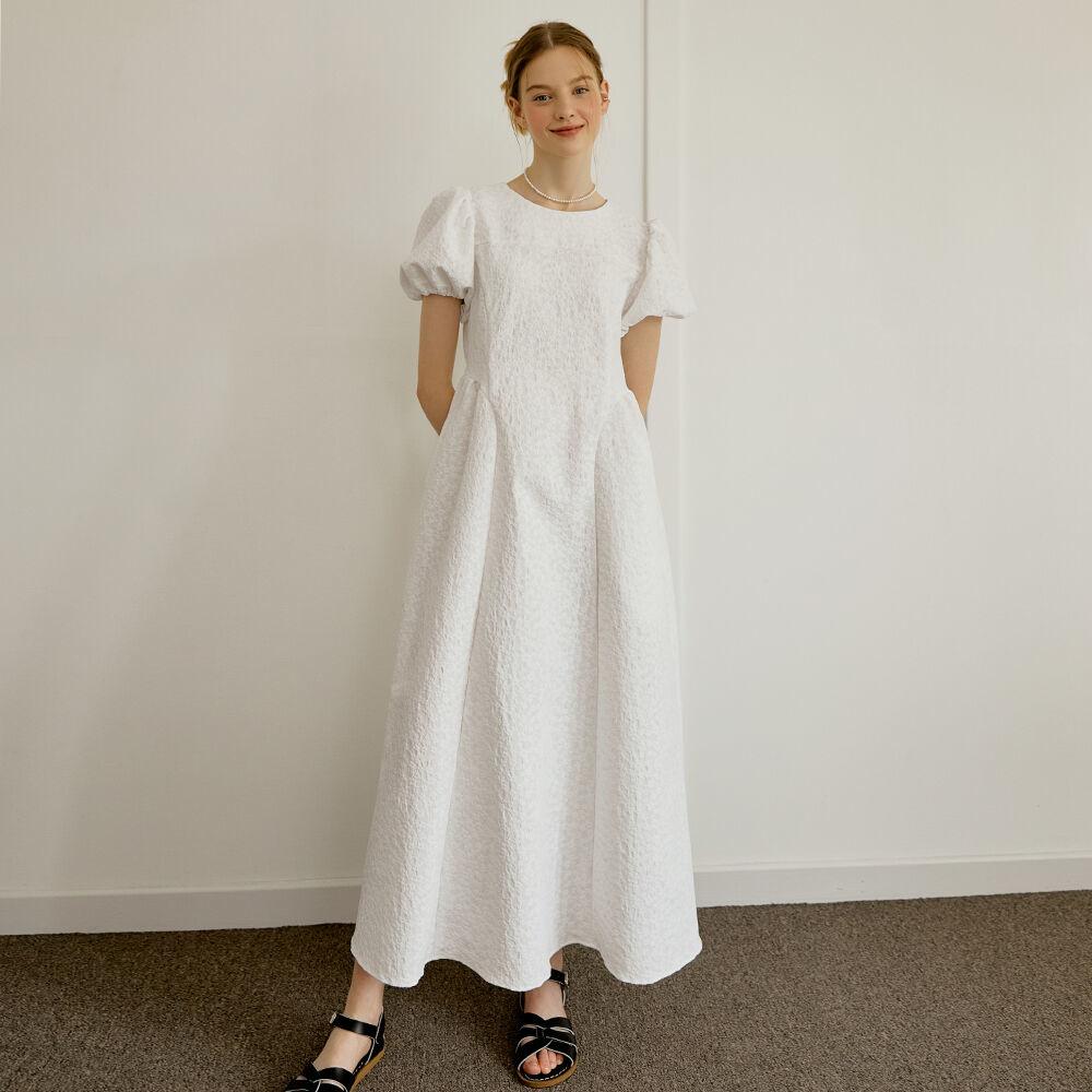 Daisy puff lace dress (white)