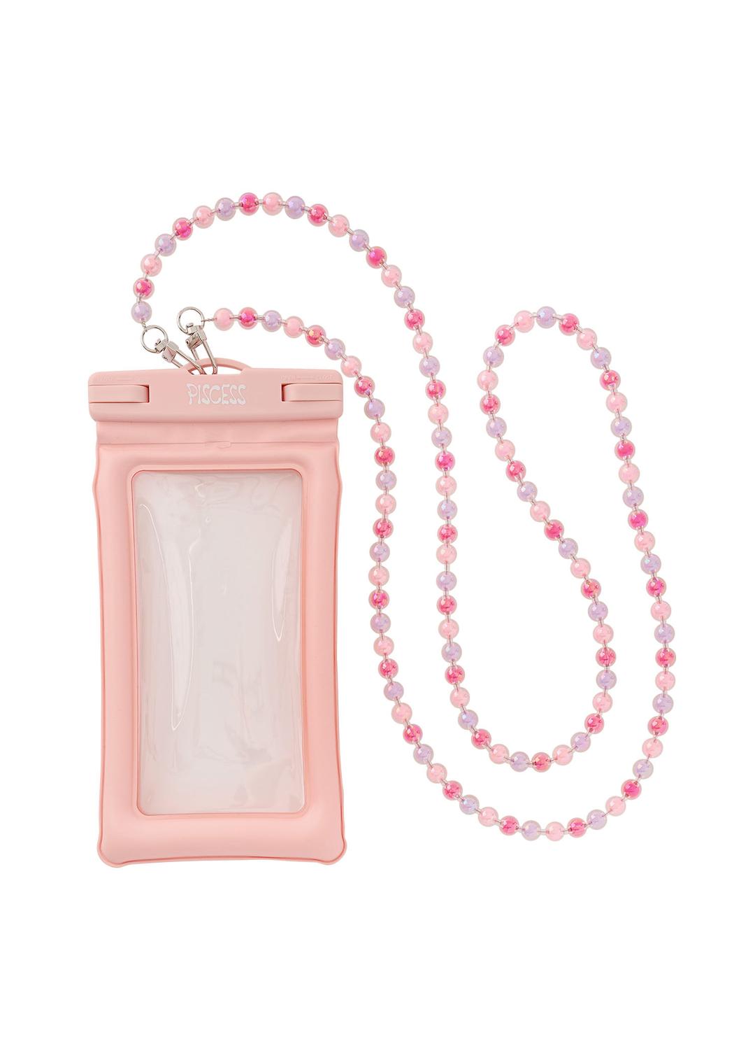 Crystal Strap Waterproof Phone Pouch_Pink