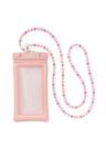 Crystal Strap Waterproof Phone Pouch_Pink