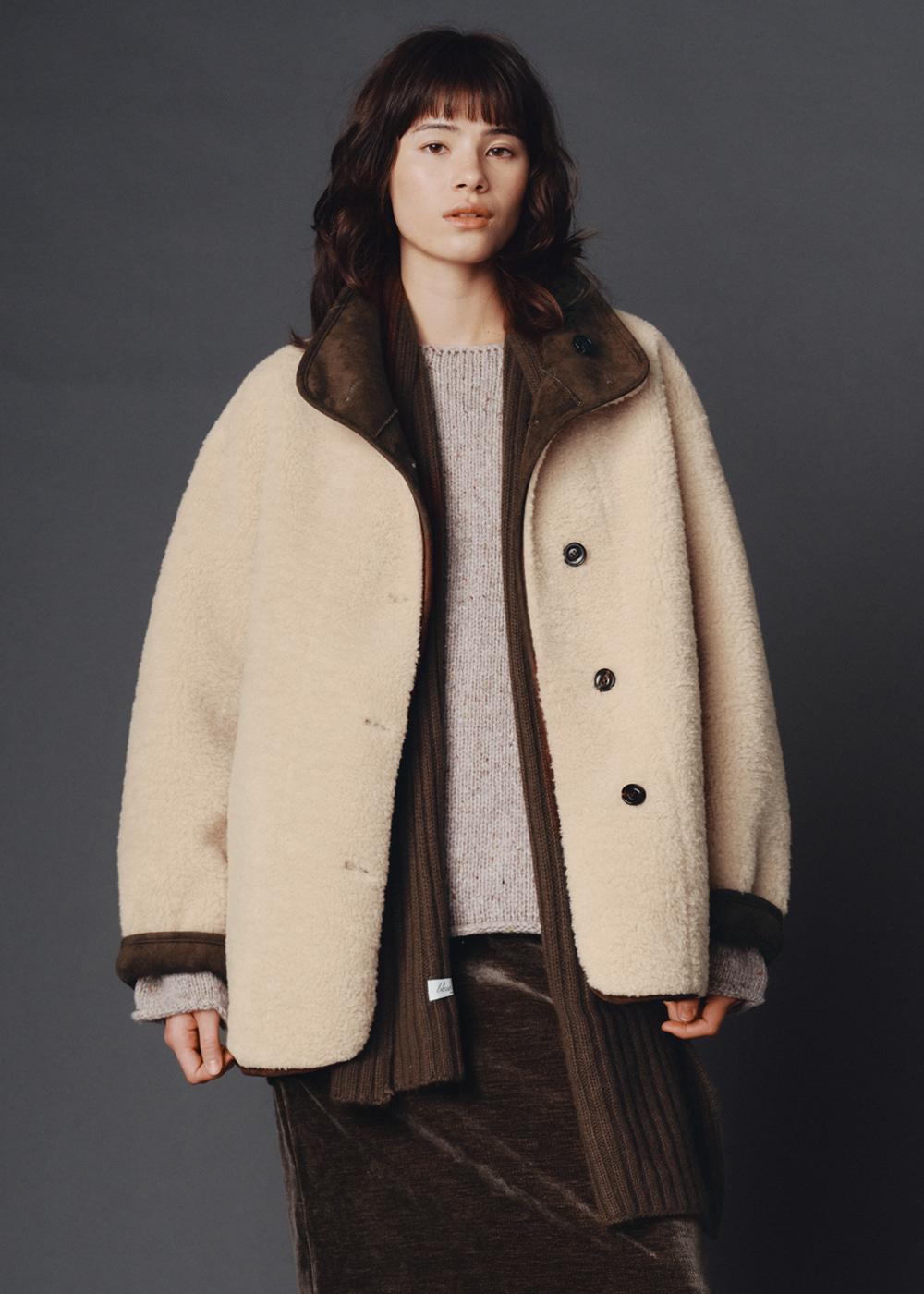 [3차 12/29 예약발송] Double shearling coat (ivory)