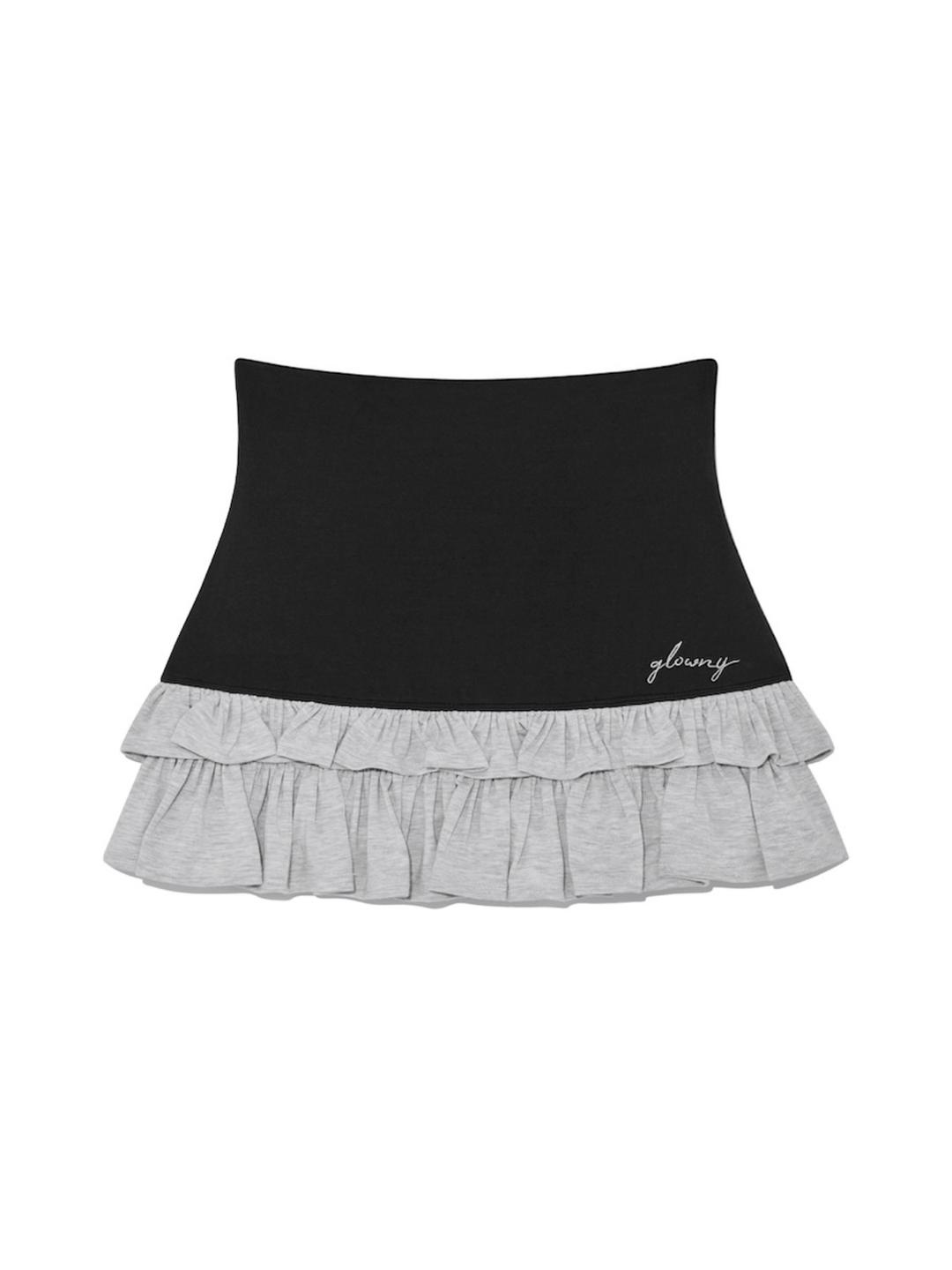LULU RUFFLE MINI SKIRT (MELANGE GRAY)
