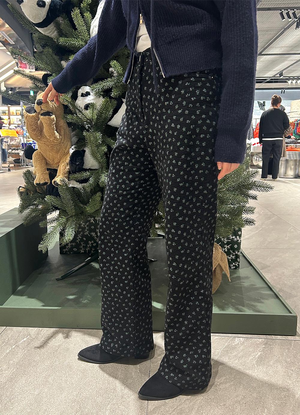 Flower Corduroy Pants