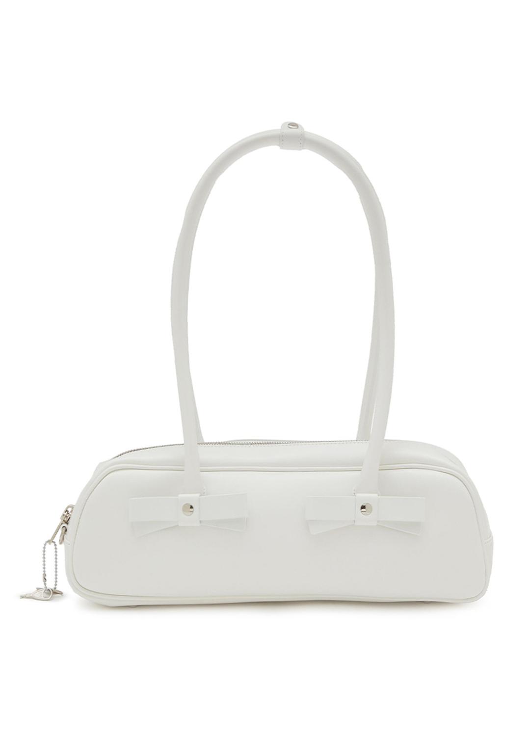 RIBBON BAGUETTE BAG (SMALL) - WHITE