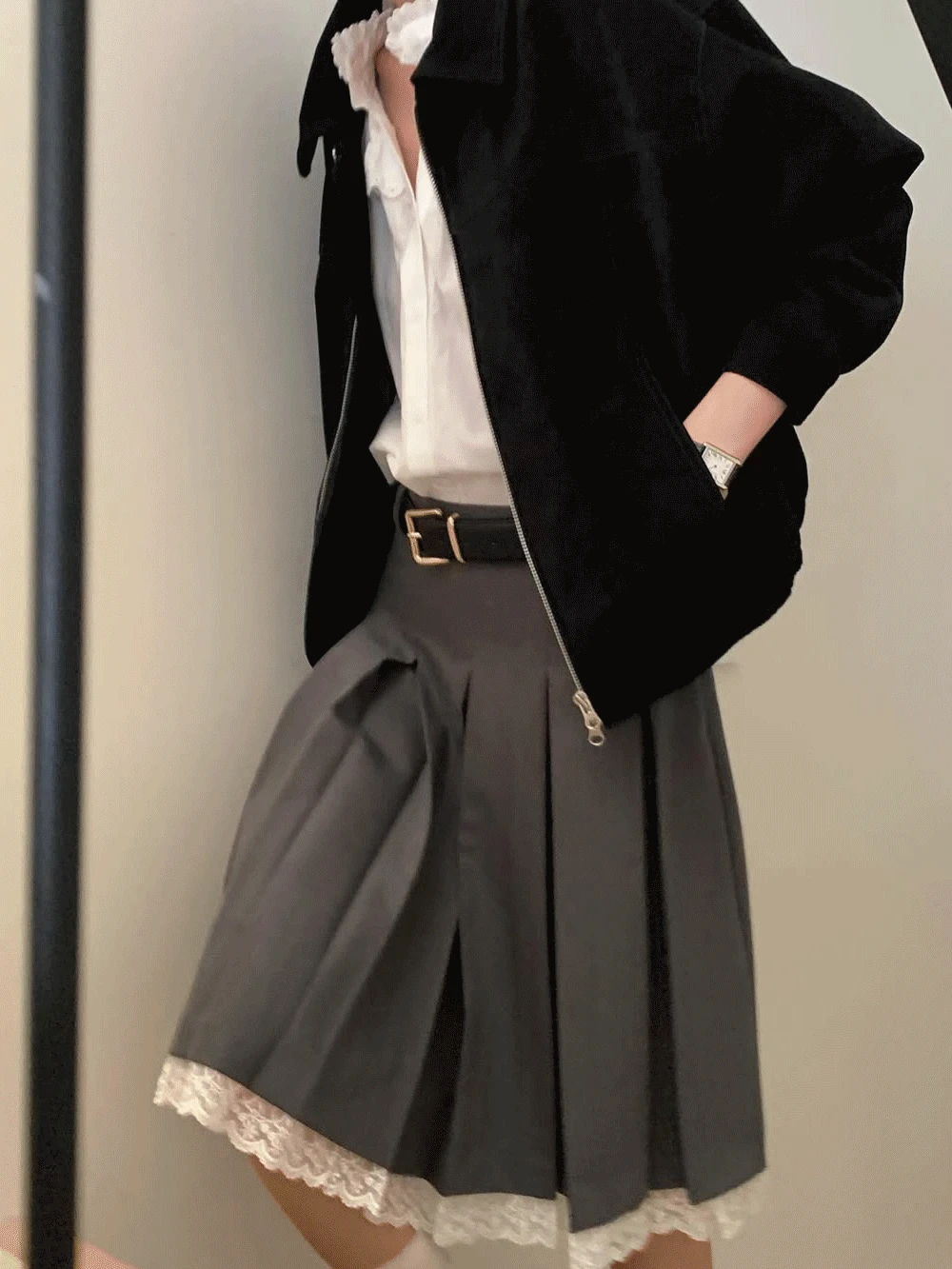 Mauve pleats skirt