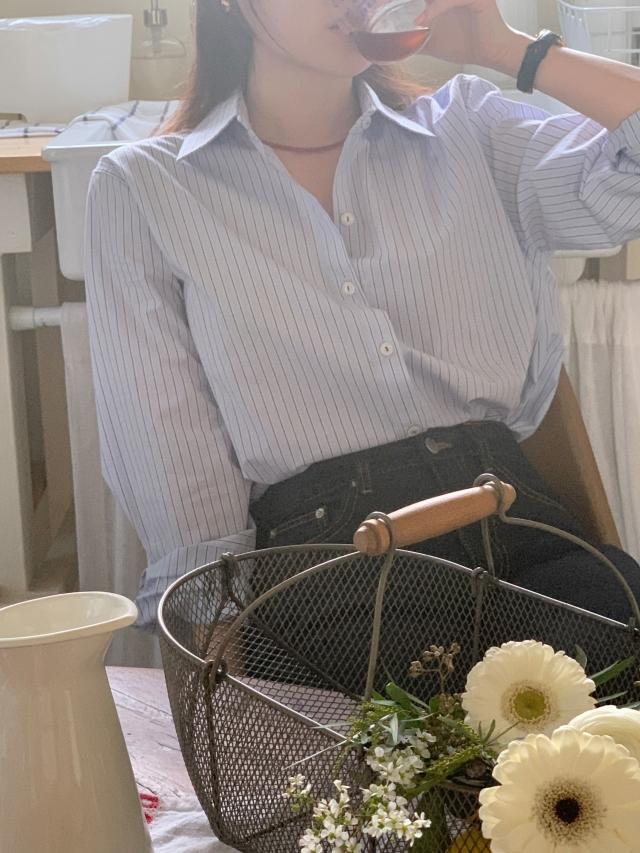 어베인 💕URBANE MADE💕 제인 루즈핏 스트라이프 셔츠 남방 /가을/데이트룩/출근룩/하객룩/여친룩/오피스룩