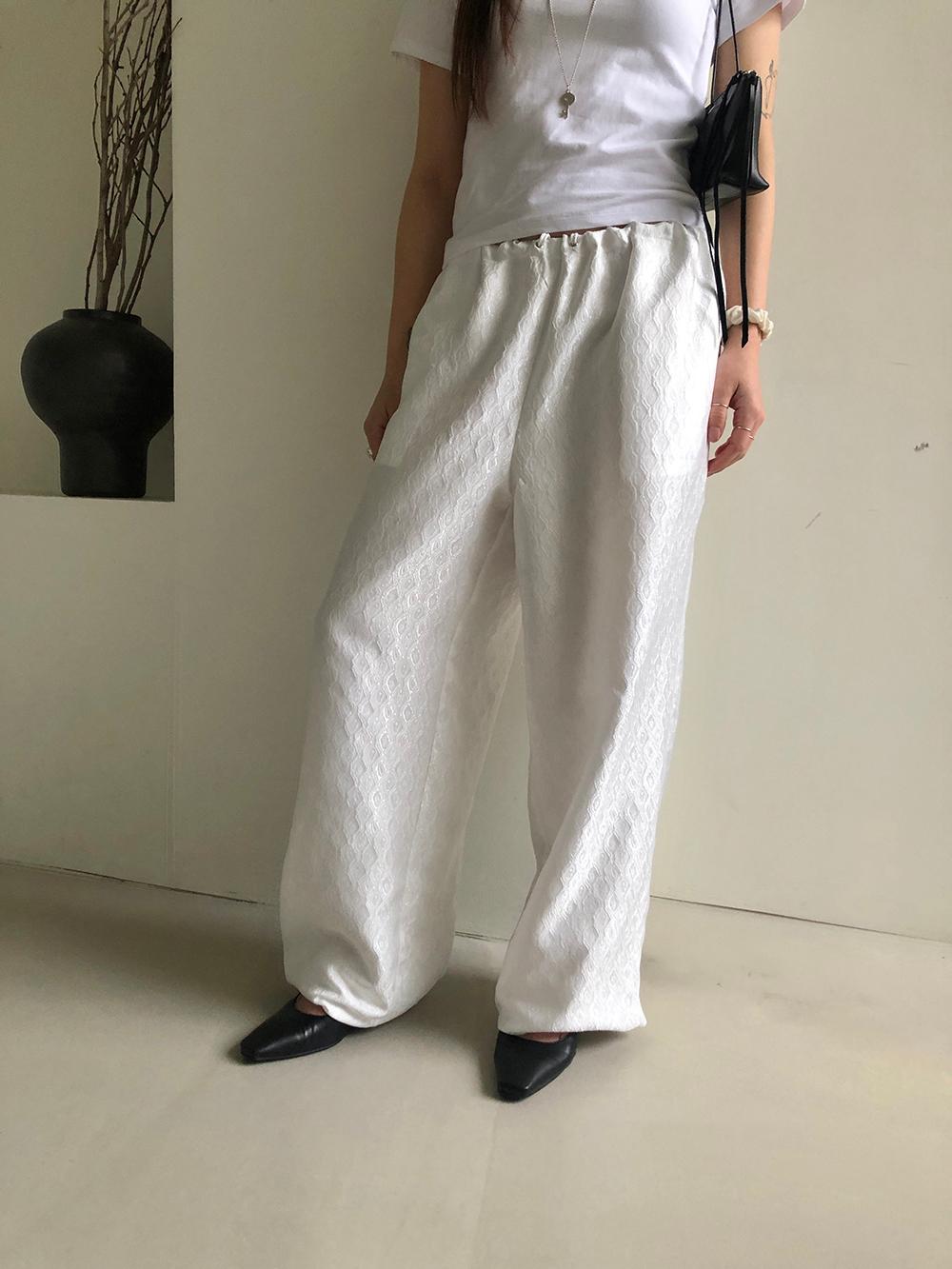 (by male)Jacquard banding pants(white)바로배송