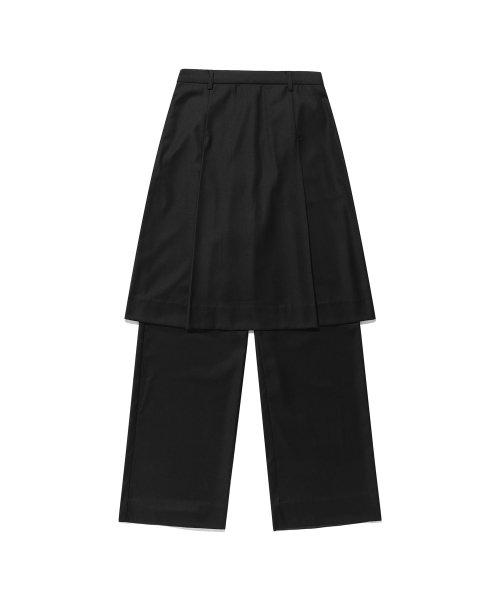 FFATS PLEATS LAYERED SKIRT PANTS_BLACK(NG2ESUPA92A)