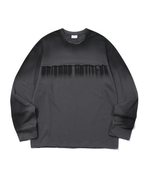 HAND SPRAY LOGO PRINTING LONG SLEEVES_GREY