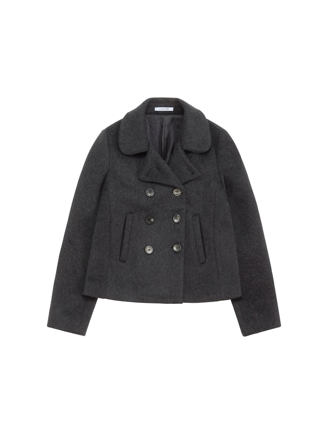 AIRY WOOL SHORT COAT DARK CHARCOAL *예약배송