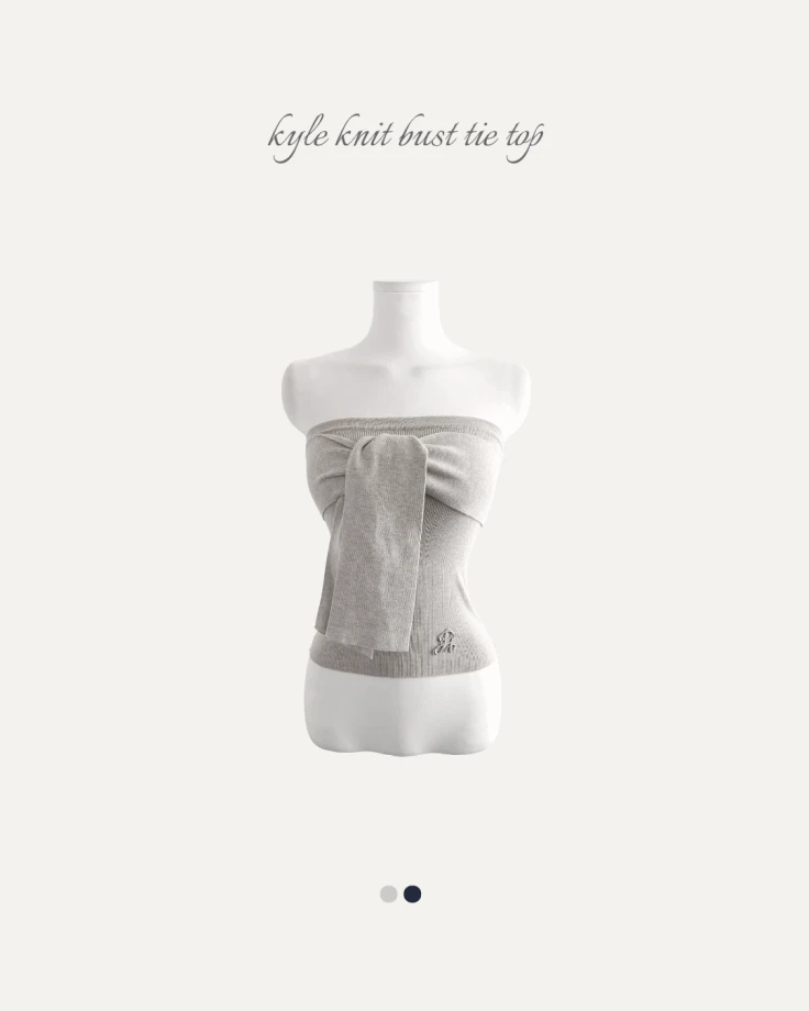 [ 솜다 PICK / 입체볼륨🎀 ] 카일 니트 바스트 타이 TOP