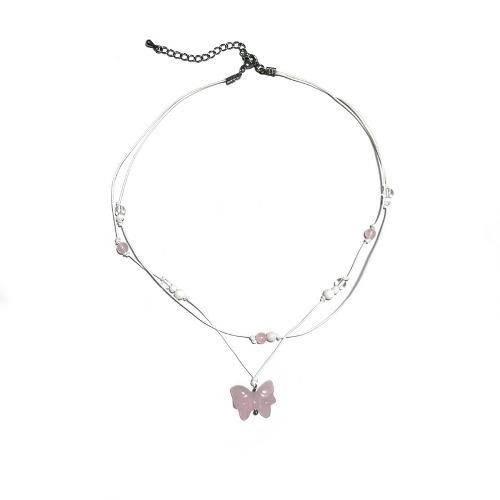 pink ribbon necklace