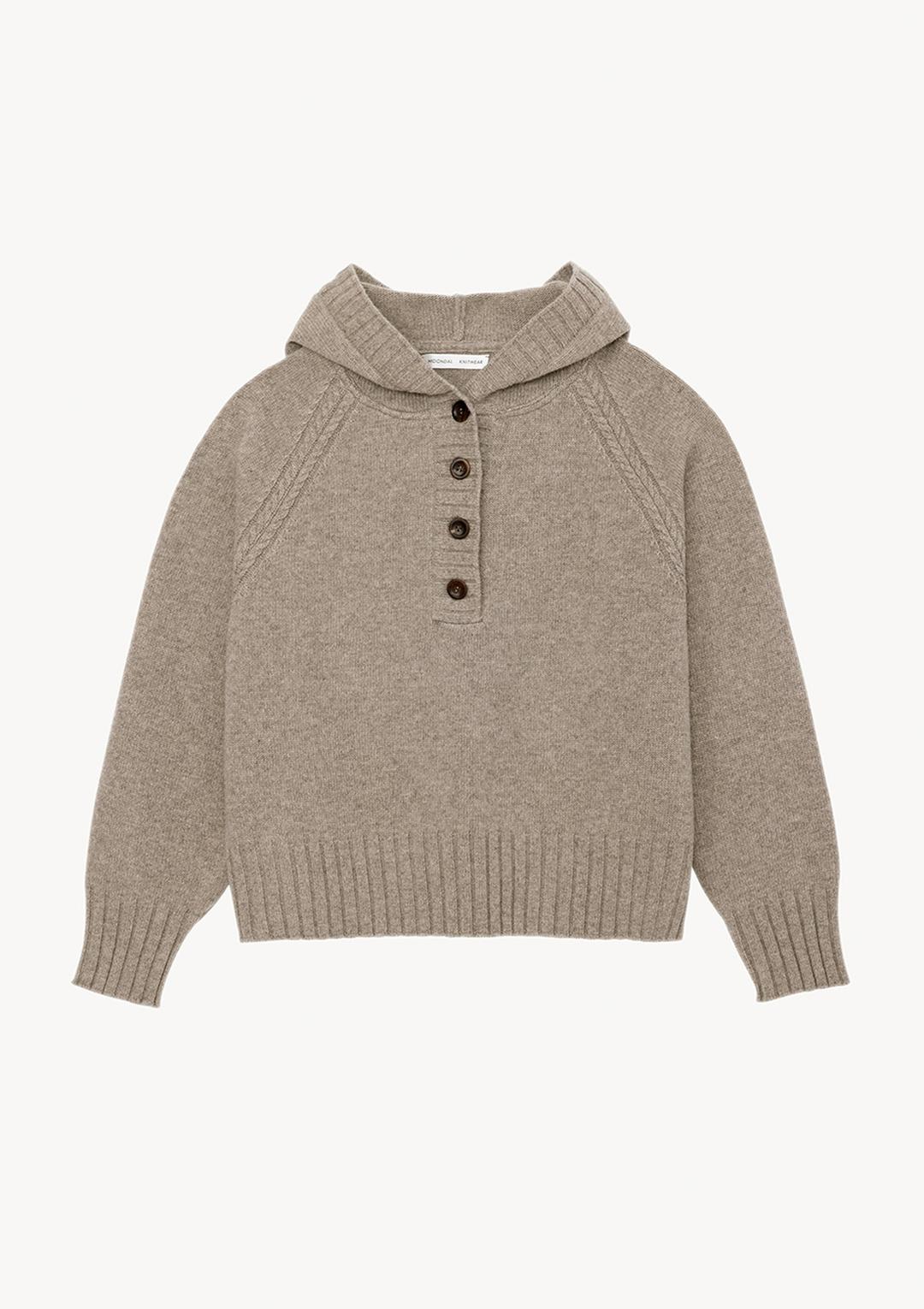 Room Hooded Knit in Taupe