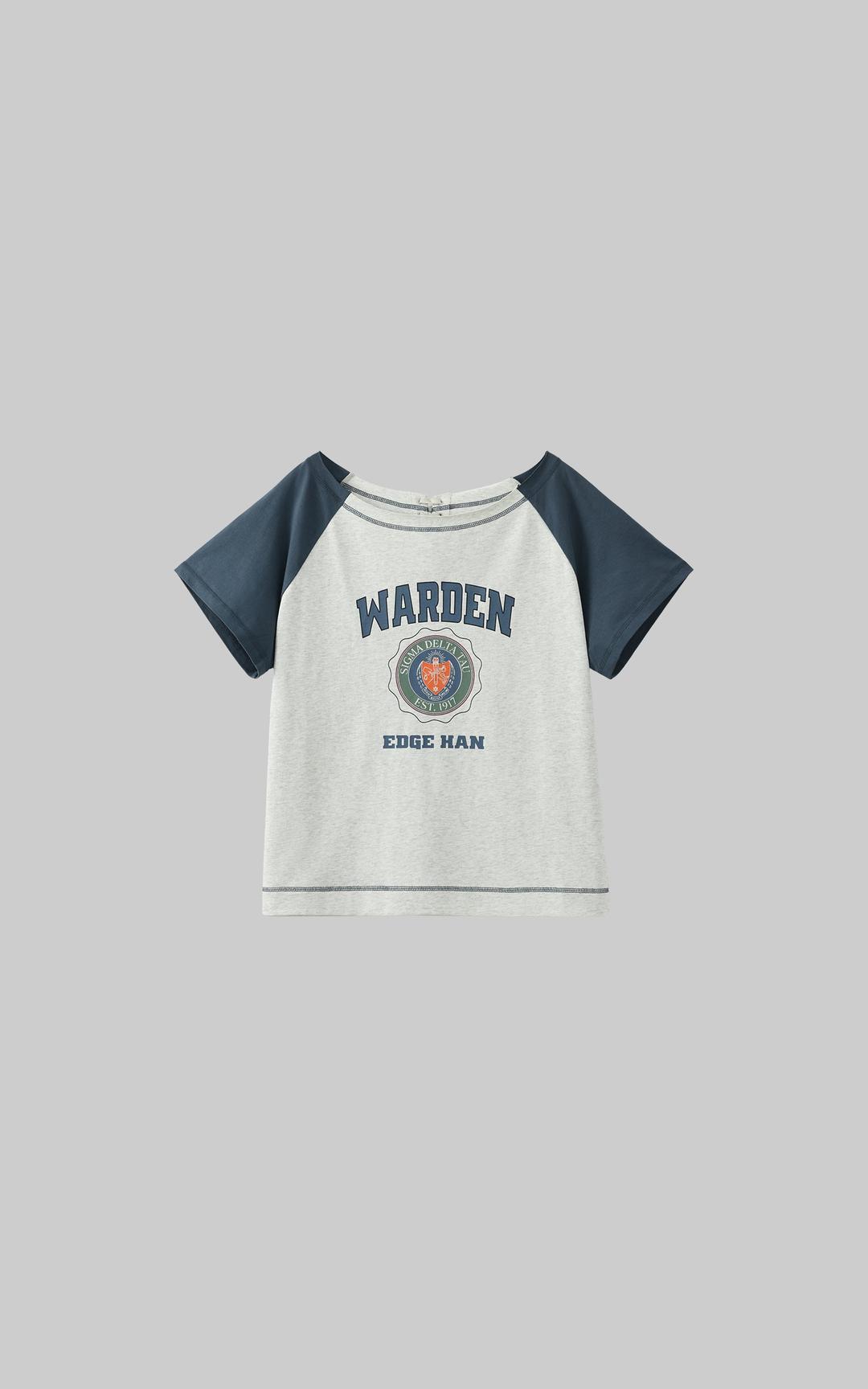 WARDEN EDGE Contrast Sleeve Emblem Tee