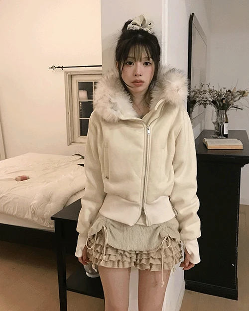 [ ♡MADE♡ ] 헤버 fit & full fur 후드 집업 JP