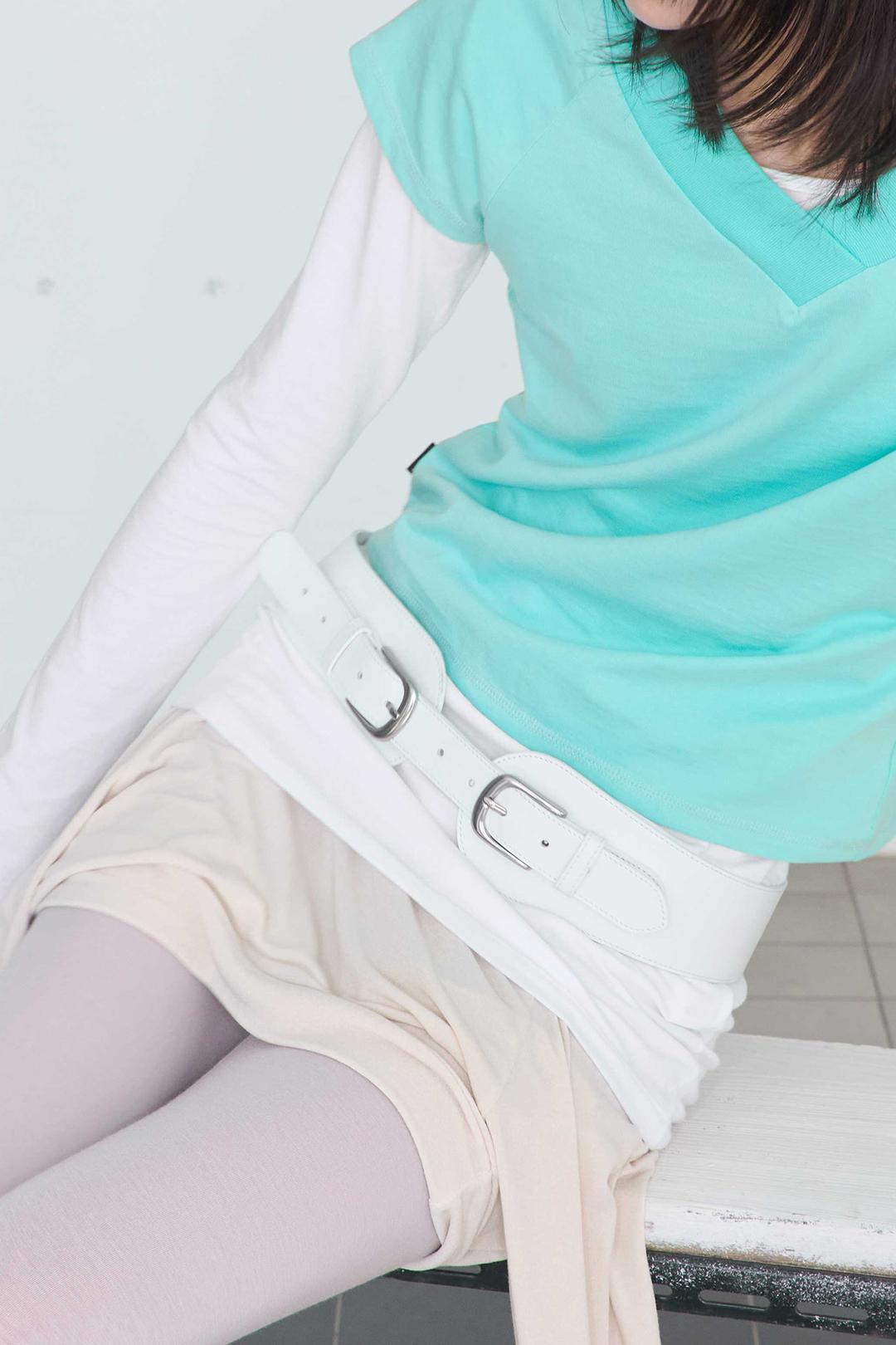 Buckle Curve Belt _ White