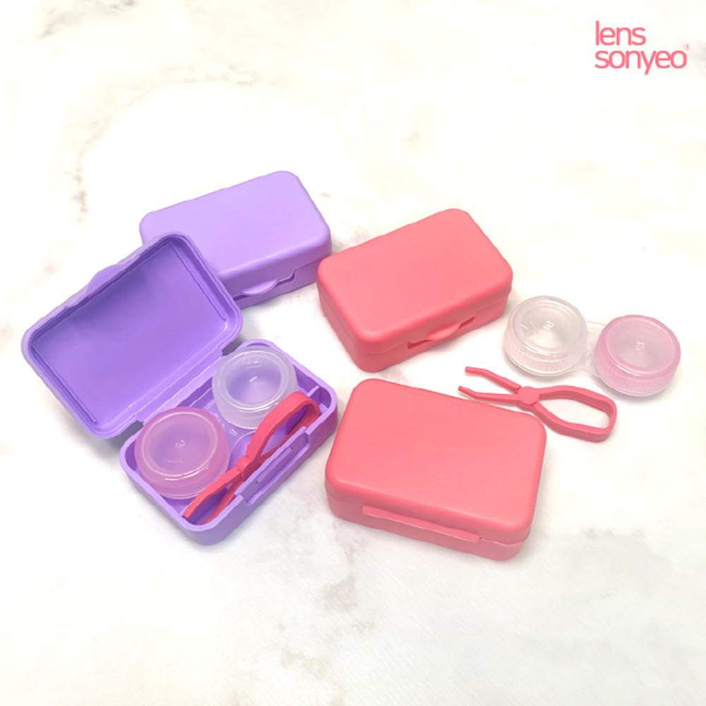 렌즈소녀 미러리스 휴대용 소프트렌즈케이스 콘택트렌즈통 국산