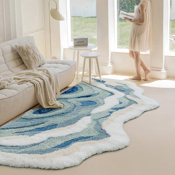 Wave Irregular Rug - Polyester - Blue from Apollo Box
