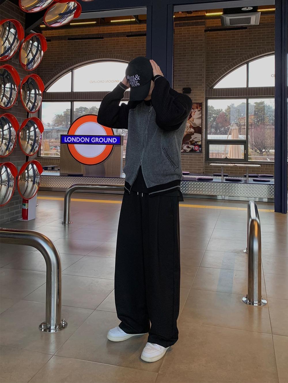 (주문폭주) 릴렉스드 원턱 밴딩 슬랙스 (2C)