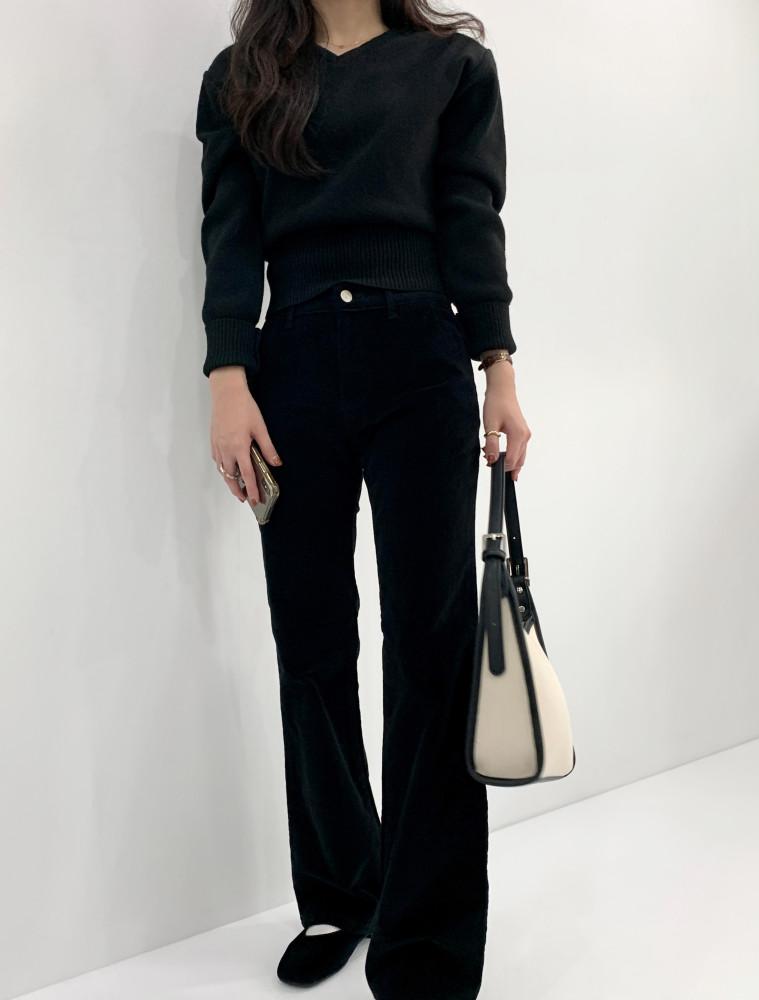 [코듀로이 슬림 부츠컷 팬츠 (3colors)] 키작은여자 키작녀 8부 9부 바지