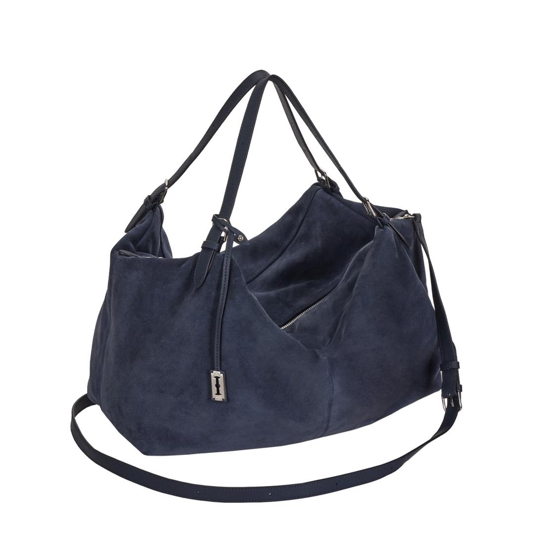 One Eleven Pucker Suede Tote L (원일레븐 퍼커 스웨이드 토트 라지) Goth Navy