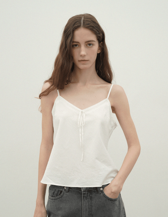 [made] Ribbon bustier blouse_ivory