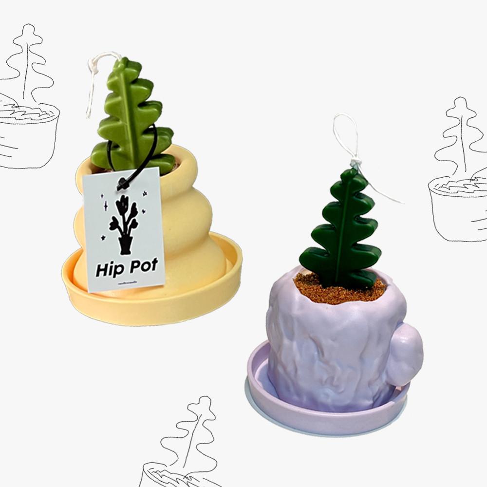 [캔들스캔들] 피쉬본 힙팟 화분캔들 오브제 피쉬본모양 유니크한 개업 축하 선물