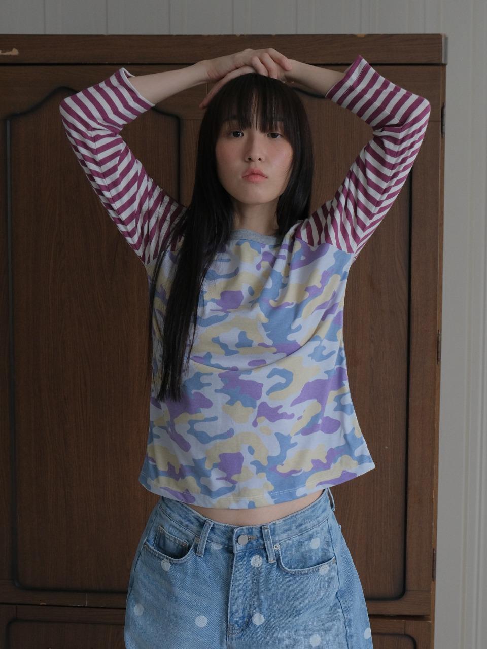 Military candy pop tee_burgundy