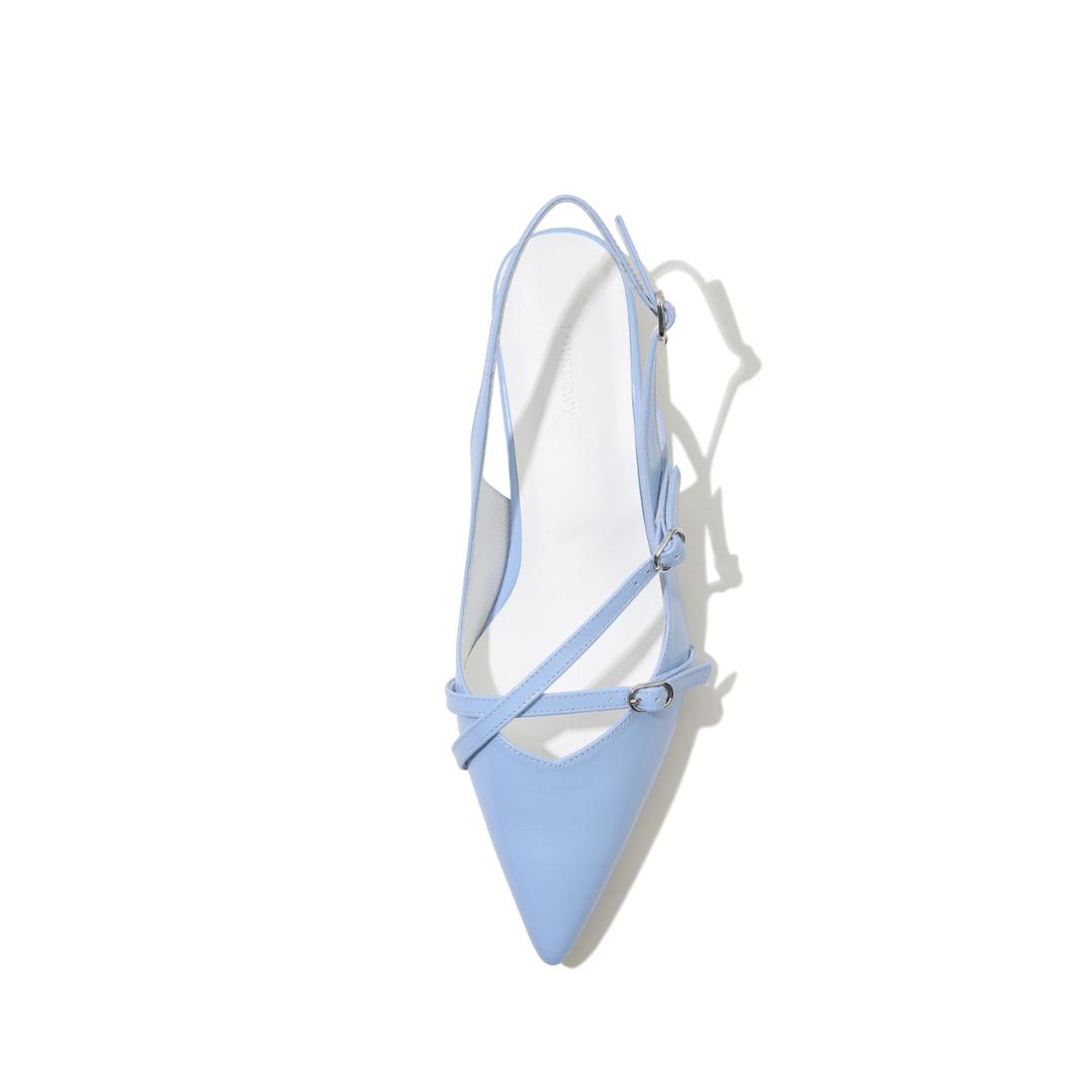 Oblique strap slingback / 스카이블루