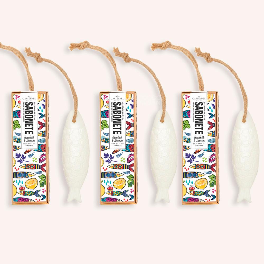 카스텔벨 물고기비누 정어리비누 85g x 3 걸이형 포르투갈 쉐프 비누 주방 전용 핸드솝