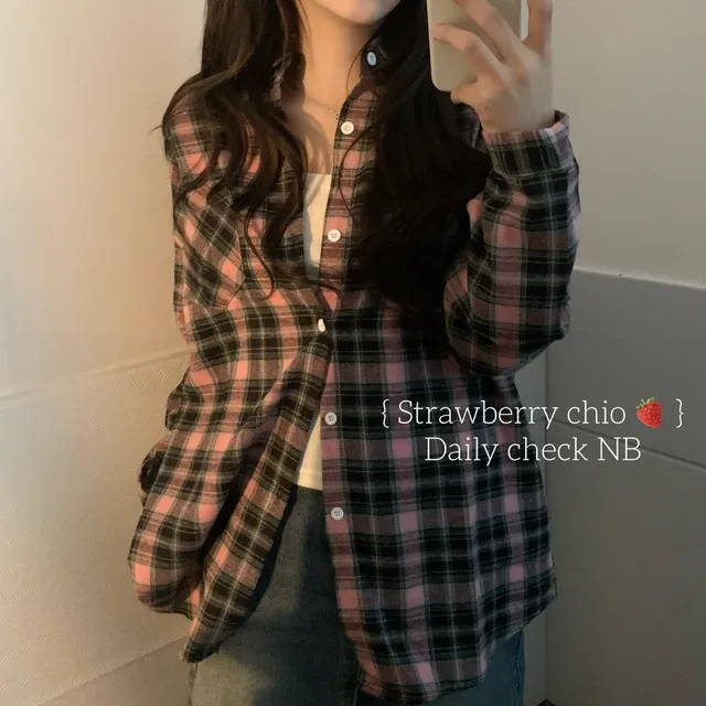 기모/울제작 - 딸기치오🍓여리핏 체크NB