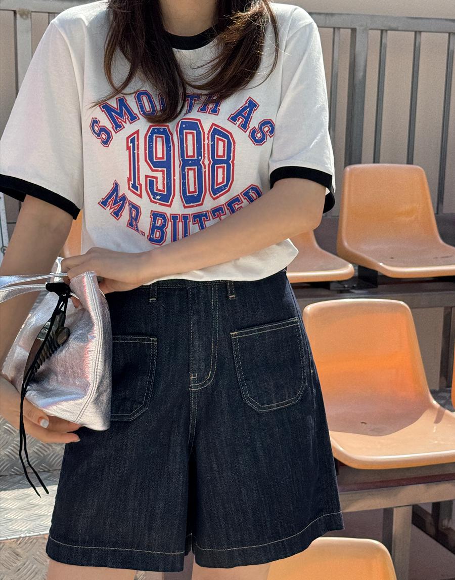 프론트 포켓 데님쇼츠