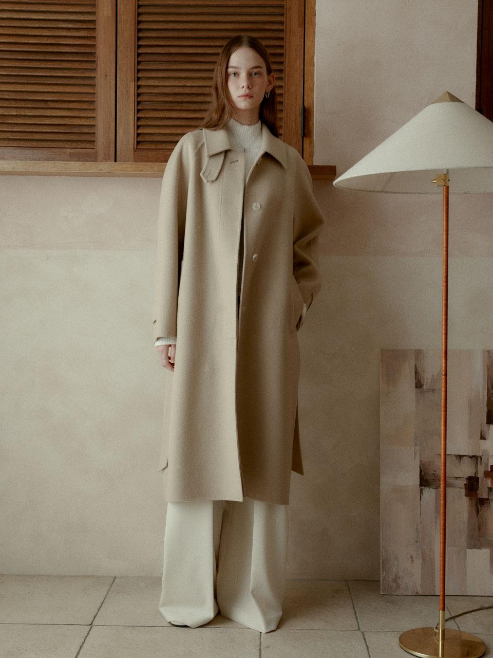[REFURB] BERN Classic Wool Handmade Balmacaan Coat_Classic Beige