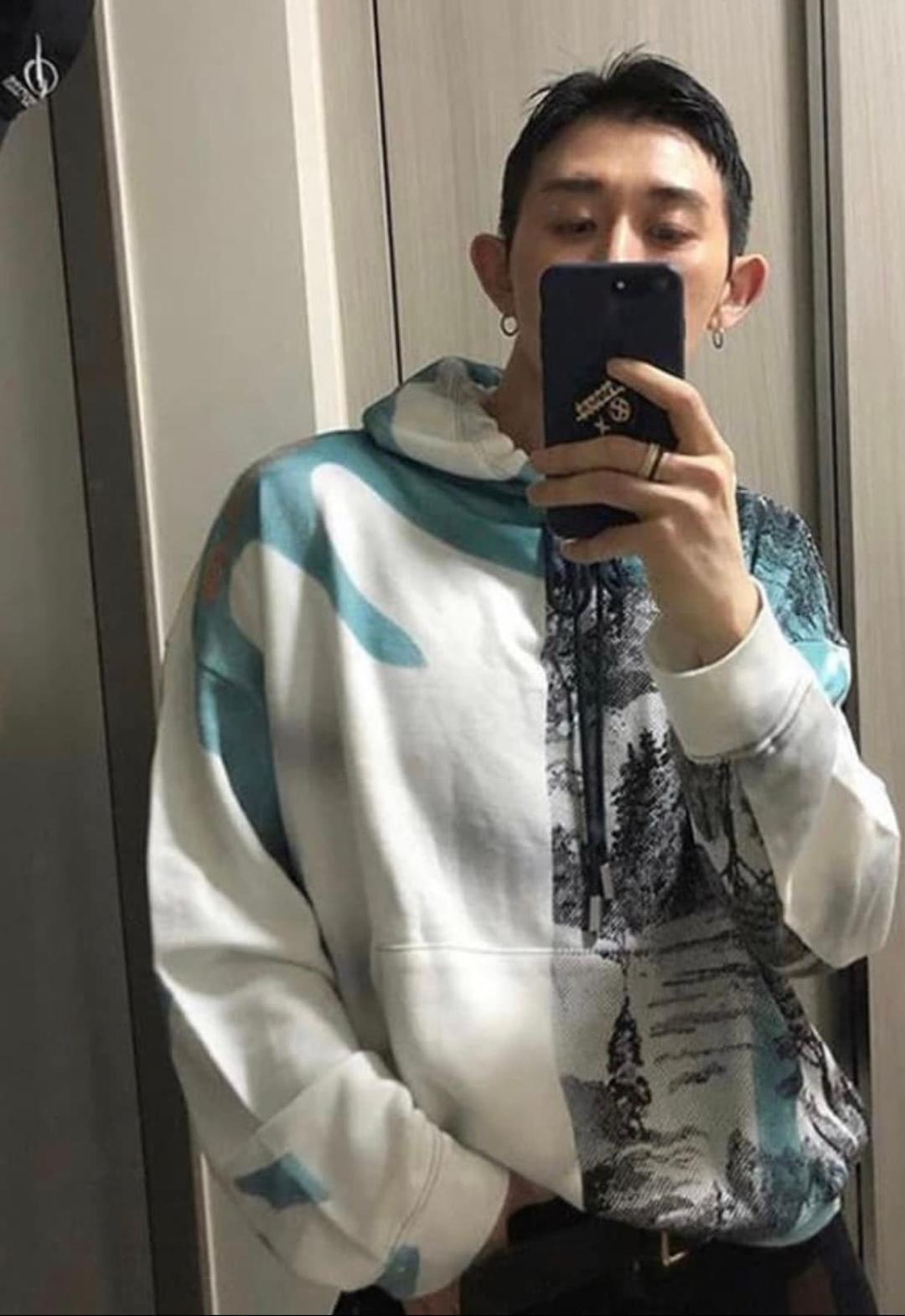 에크하우스 라타 3가지 나염 기법 크롭 후드 L