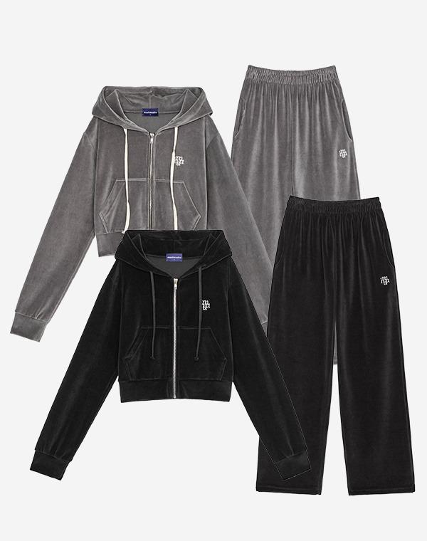 [SET] 벨벳 트레이닝 후드집업 팬츠 셋업