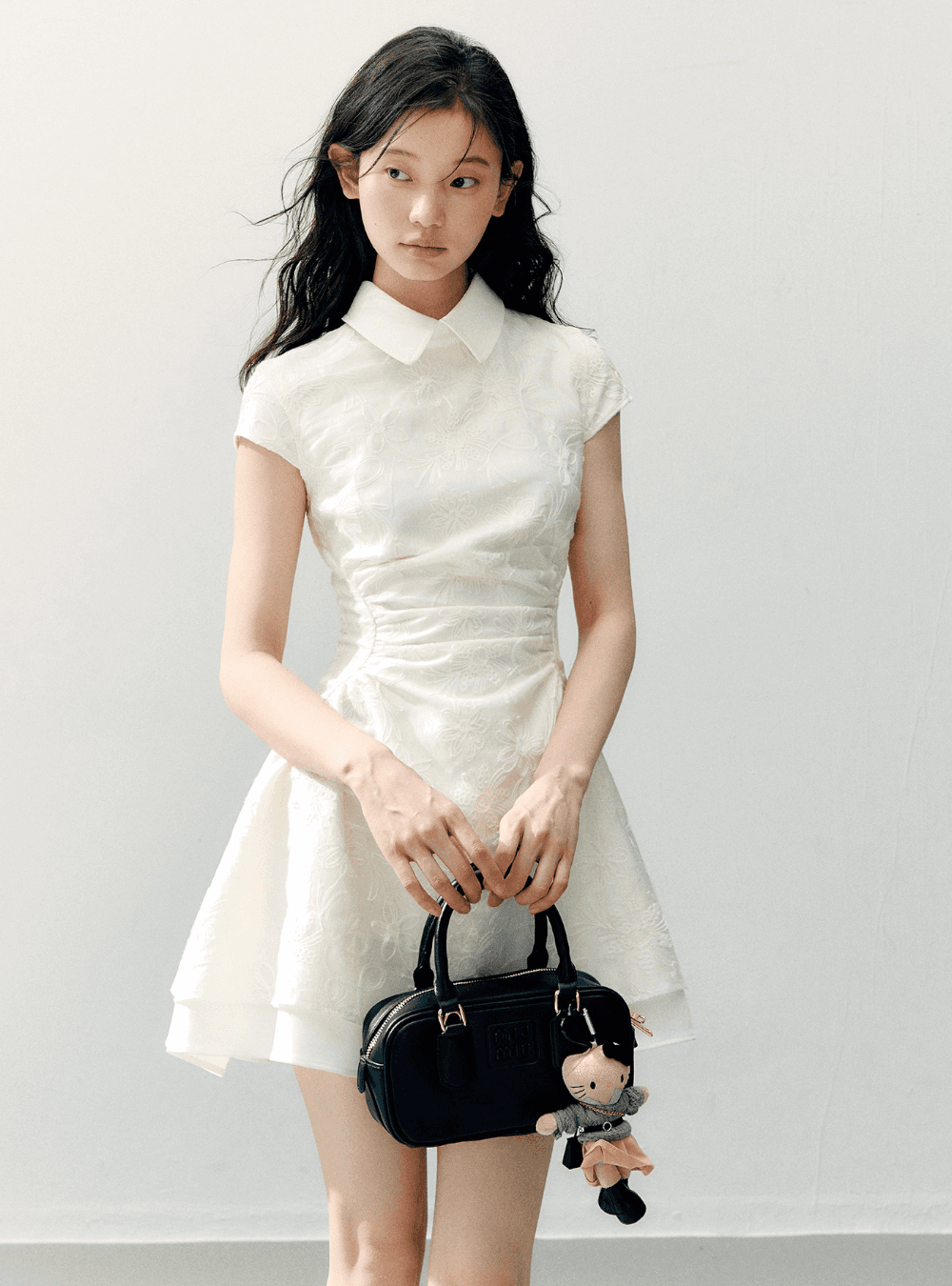 Moonlight Ivory Collar Layered Dress