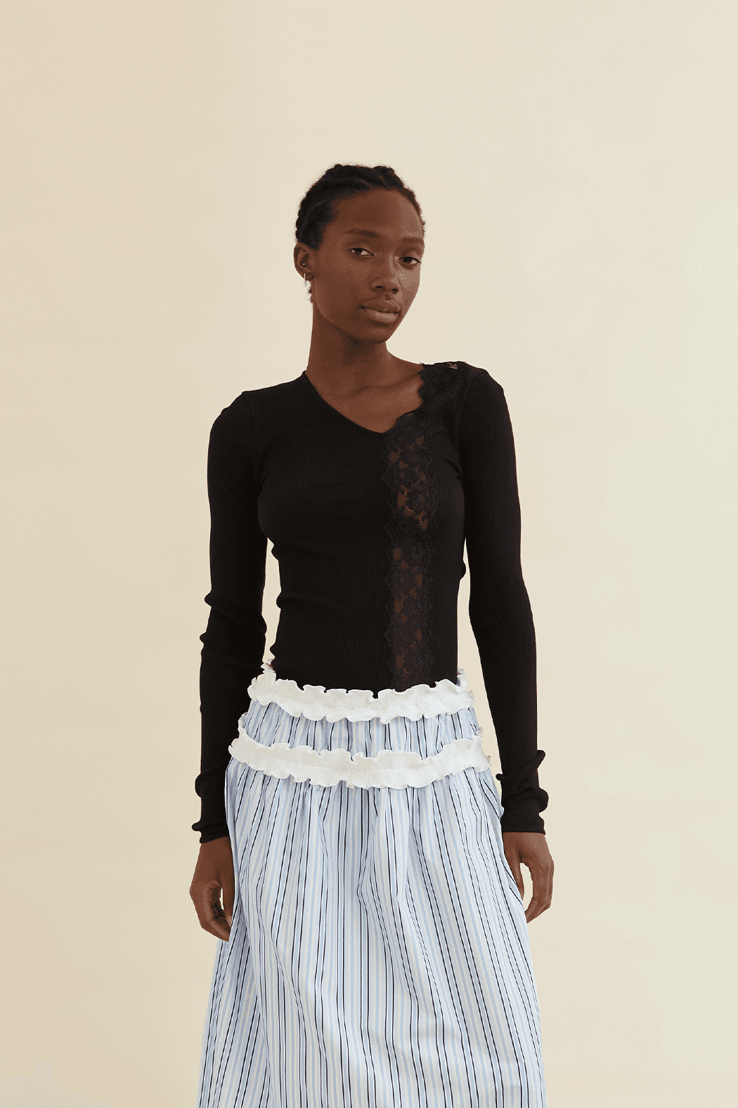 ELLIE SEAMLESS TOP - XS / Black