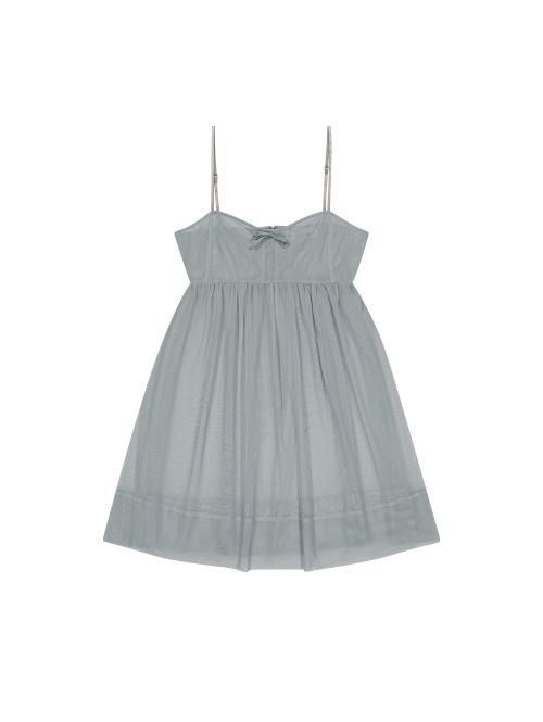 RIBBON MINI MESH DRESS [BABY BLUE]
