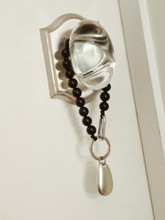 Pebble clear charm (Black)