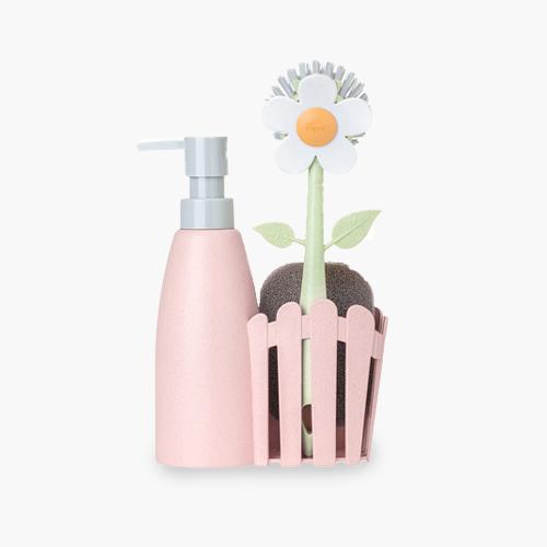 Liquid Soap Dispenser Sink Side Set Pink