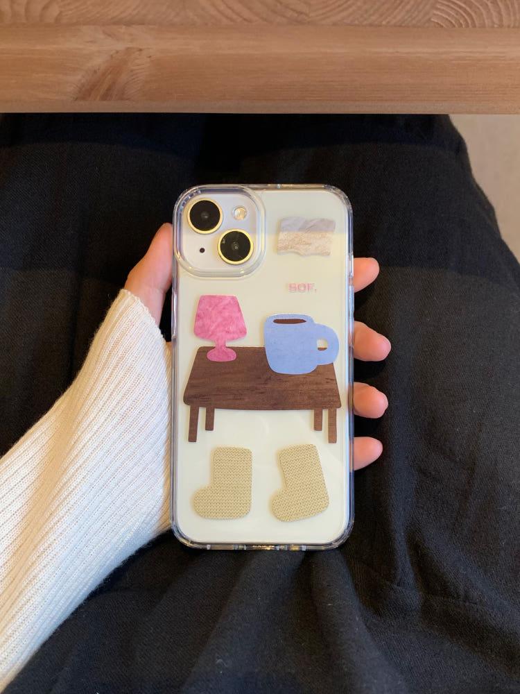 폰케이스 투명 젤하드 sweet holiday 아이폰 집순이 케이스