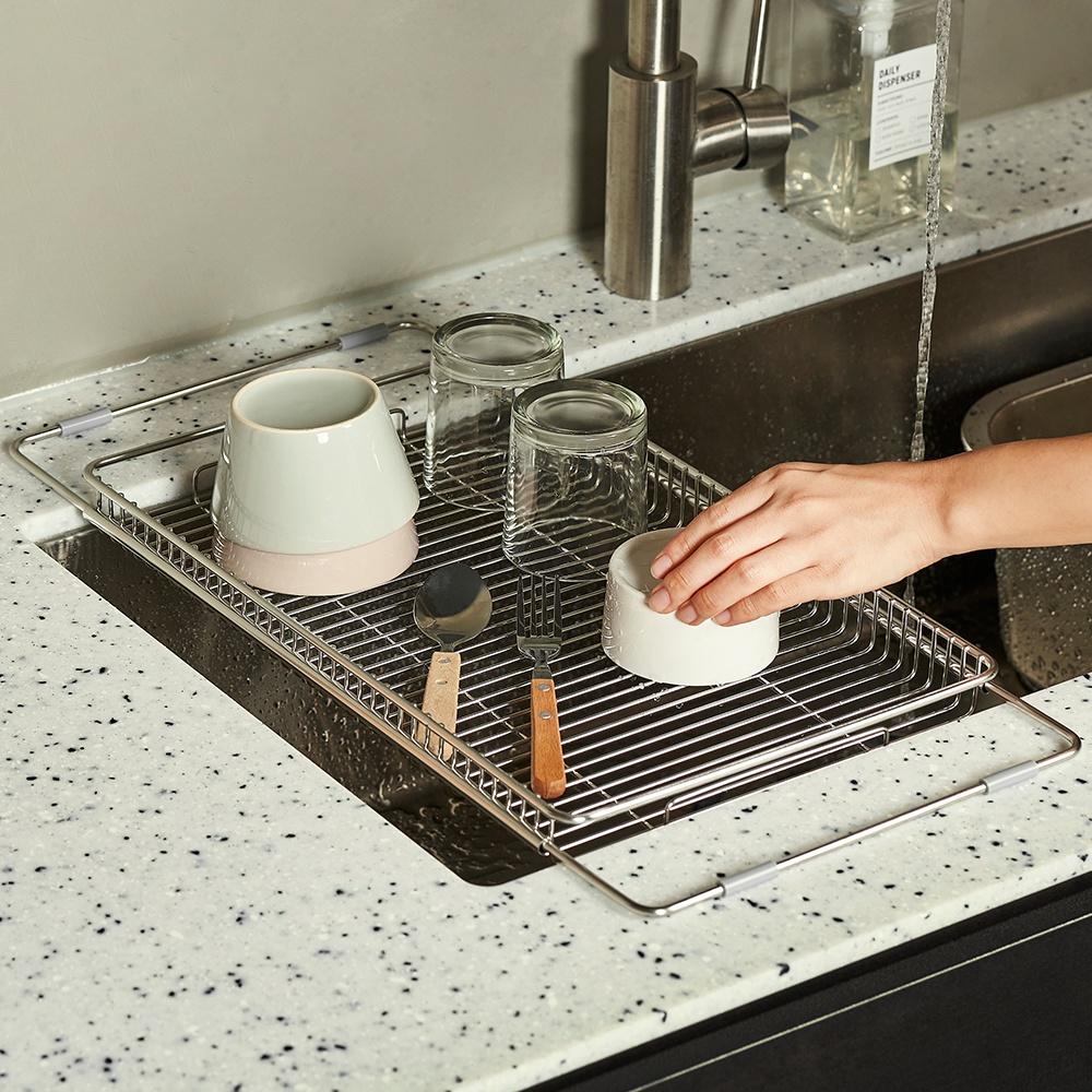 스텐 싱크 플레이트(와이어) [싱크대 정리용품 물빠짐]